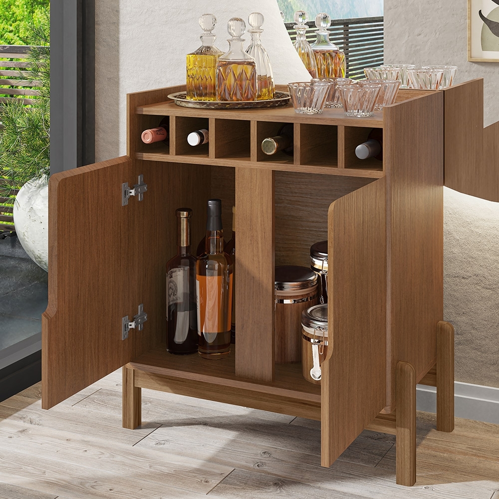 Balcão Aparador Bar 75cm Com Adega Apollo Cedro C14 - Mpozenato