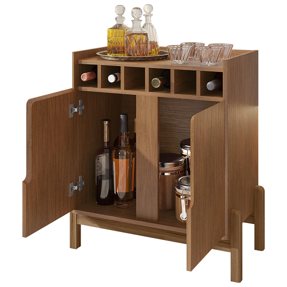 Balcão Aparador Bar 75cm Com Adega Apollo Cedro C14 - Mpozenato