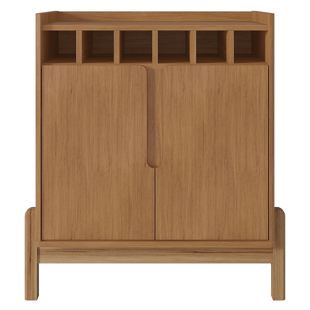 Balcão Aparador Bar 75cm Com Adega Apollo Cedro C14 - Mpozenato