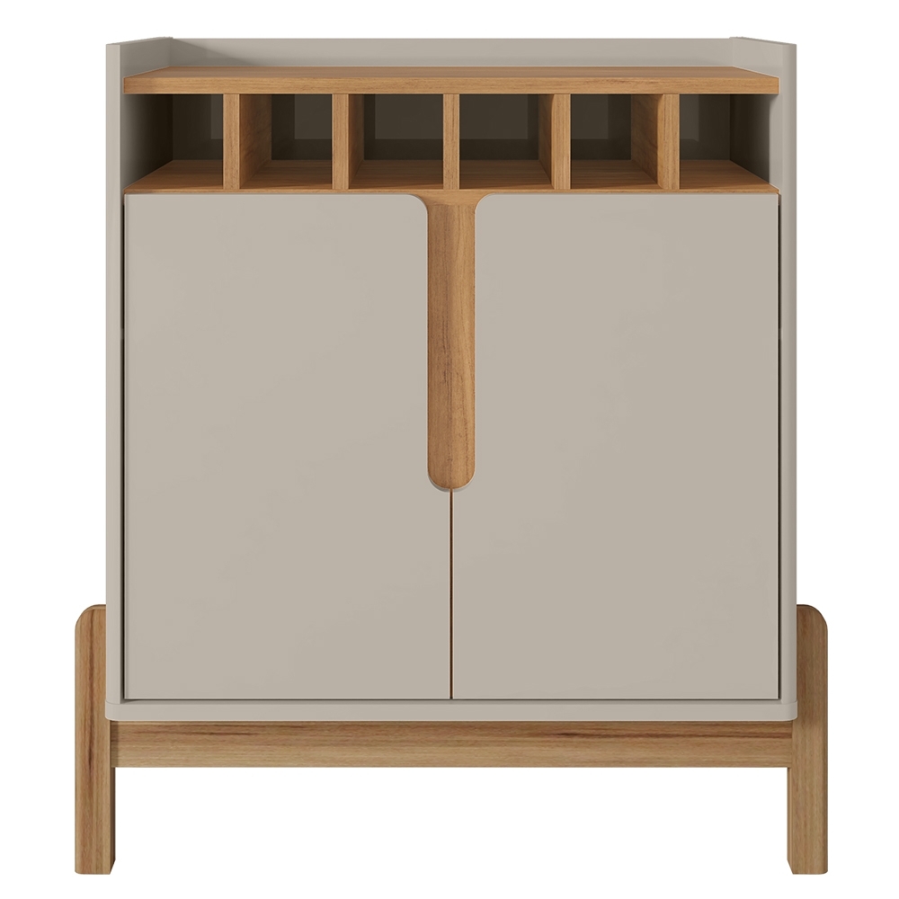 Balcão Aparador Bar 75cm Com Adega Apollo Off/Cedro C14 - Mpozenato