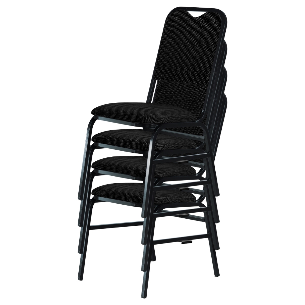 Cadeira Hoteleira Auditório Empilhável Kit 6 Letty Linho Preto Z33 - Mpozenato
