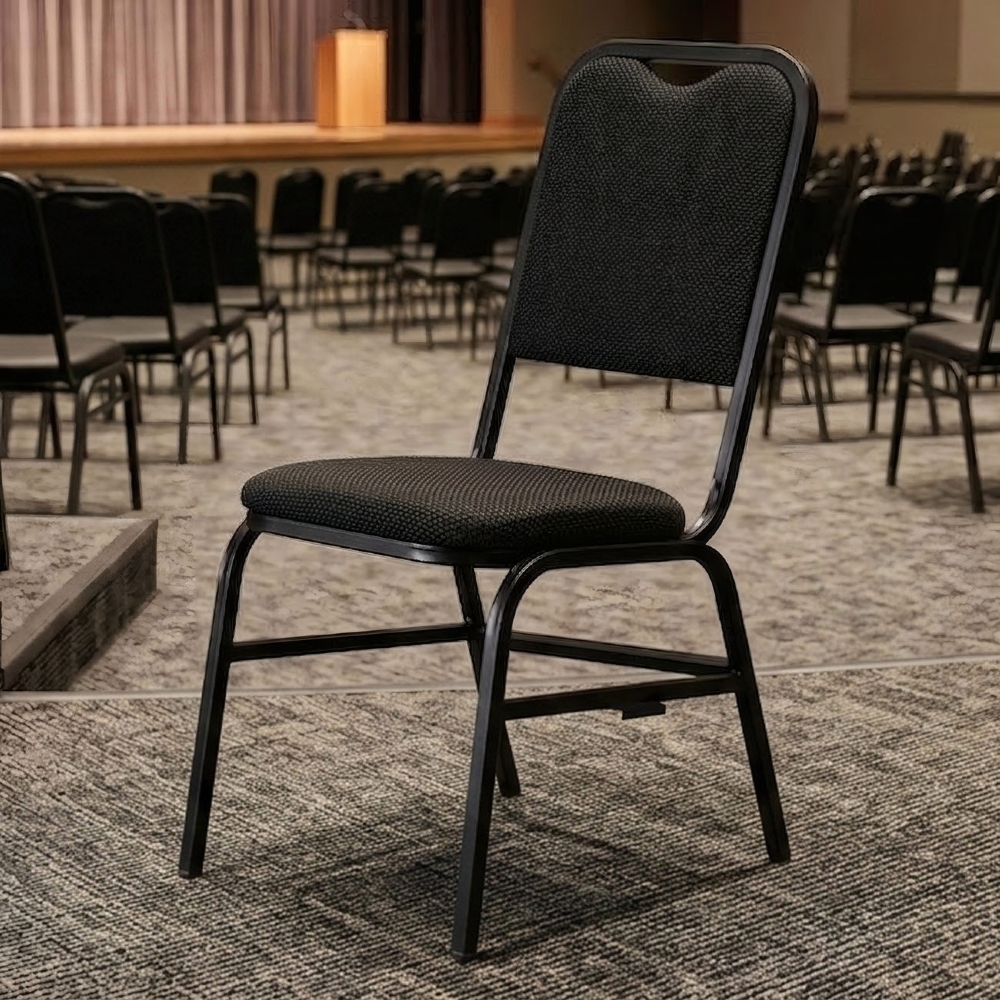 Cadeira Hoteleira Auditório Empilhável Kit 8 Letty Linho Preto Z33 - Mpozenato