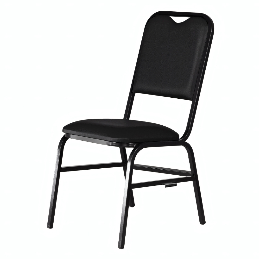 Cadeira Hoteleira Auditório Empilhável Kit 2 Letty Sintético Preto Z33 - Mpozenato