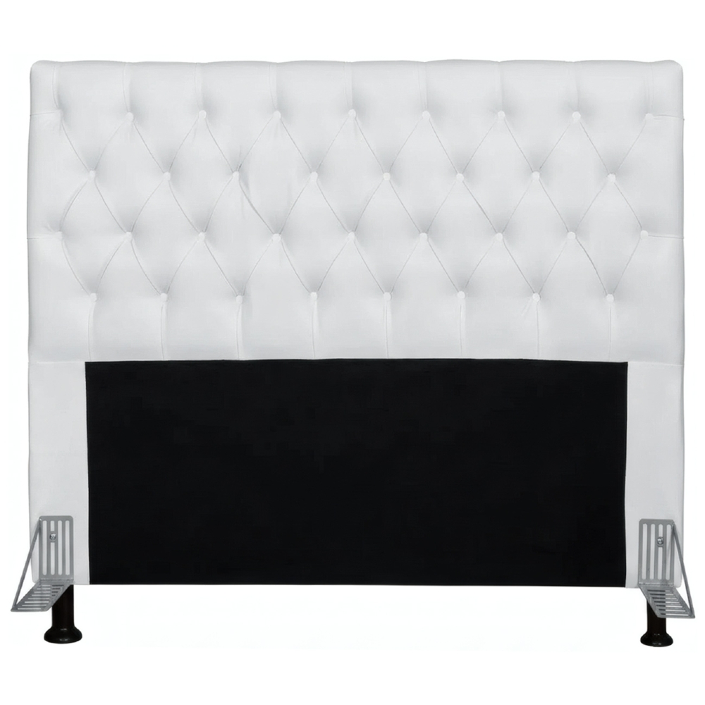 Cabeceira Cama Box Casal 140cm Cristal Sintético Branco - MV Estofados