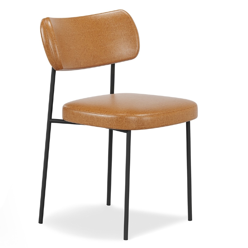 Cadeira de Jantar Estofada Milli A14 Sintético Caramelo - Mpozenato