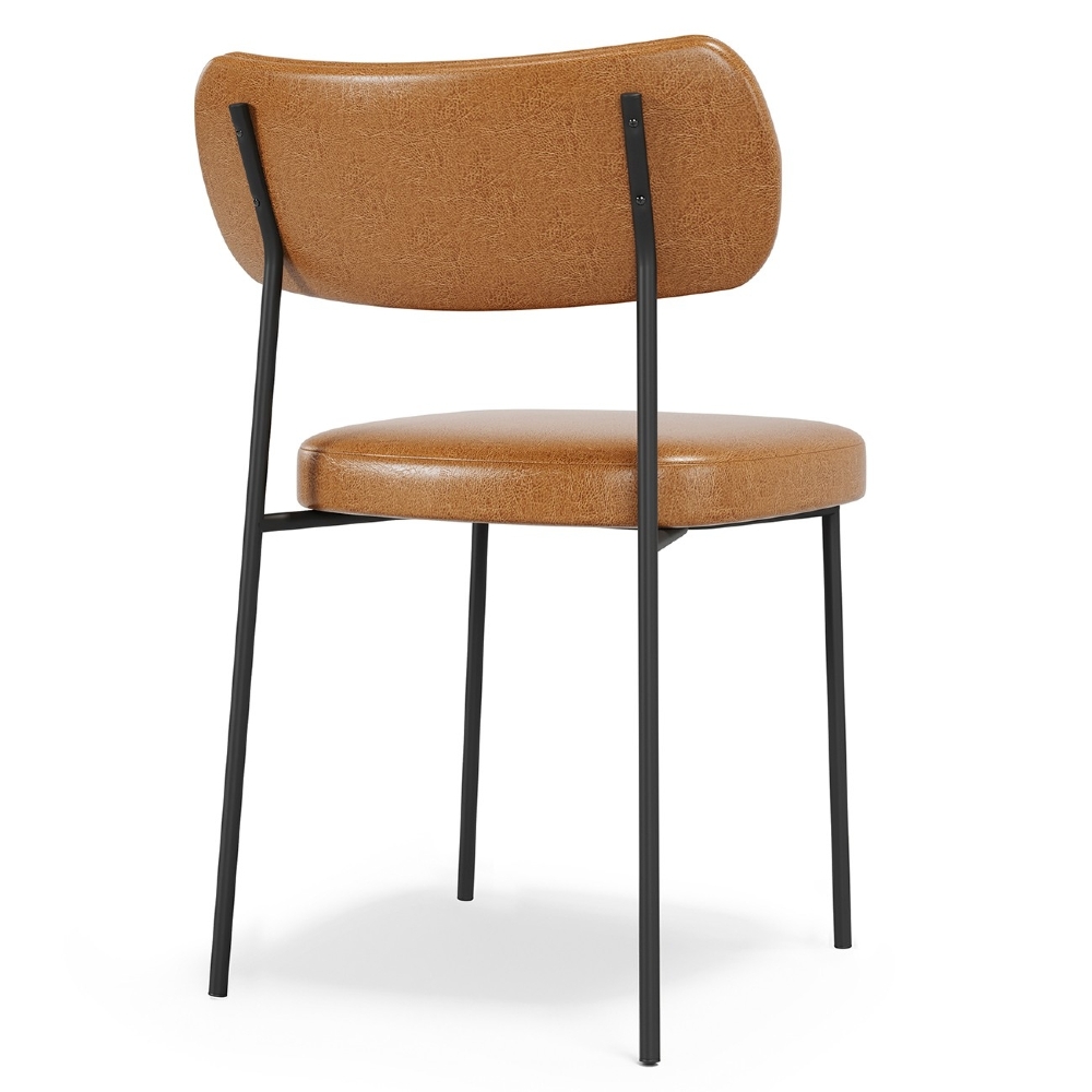 Cadeira de Jantar Estofada Kit 2 Milli A14 Sintético Caramelo - Mpozenato