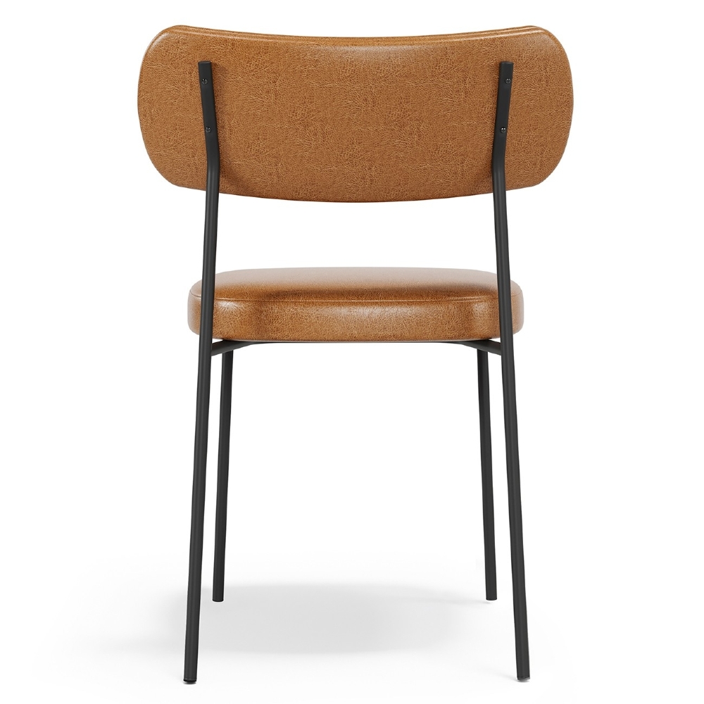 Cadeira de Jantar Estofada Kit 8 Milli A14 Sintético Caramelo - Mpozenato