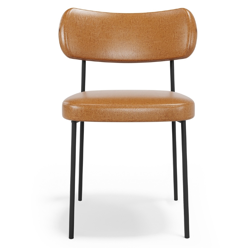 Cadeira de Jantar Estofada Kit 10 Milli A14 Sintético Caramelo - Mpozenato