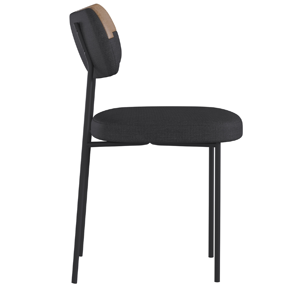 Kit 4 Cadeiras Estofadas Milli Corano/Linho A14 Caramelo/Grafite - Mpozenato