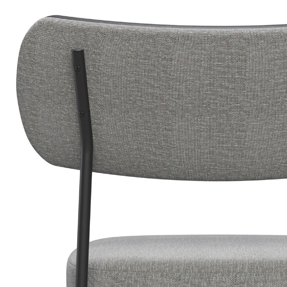 Kit 2 Cadeiras Estofadas Milli Corano/Linho A14 Preto/Cinza - Mpozenato