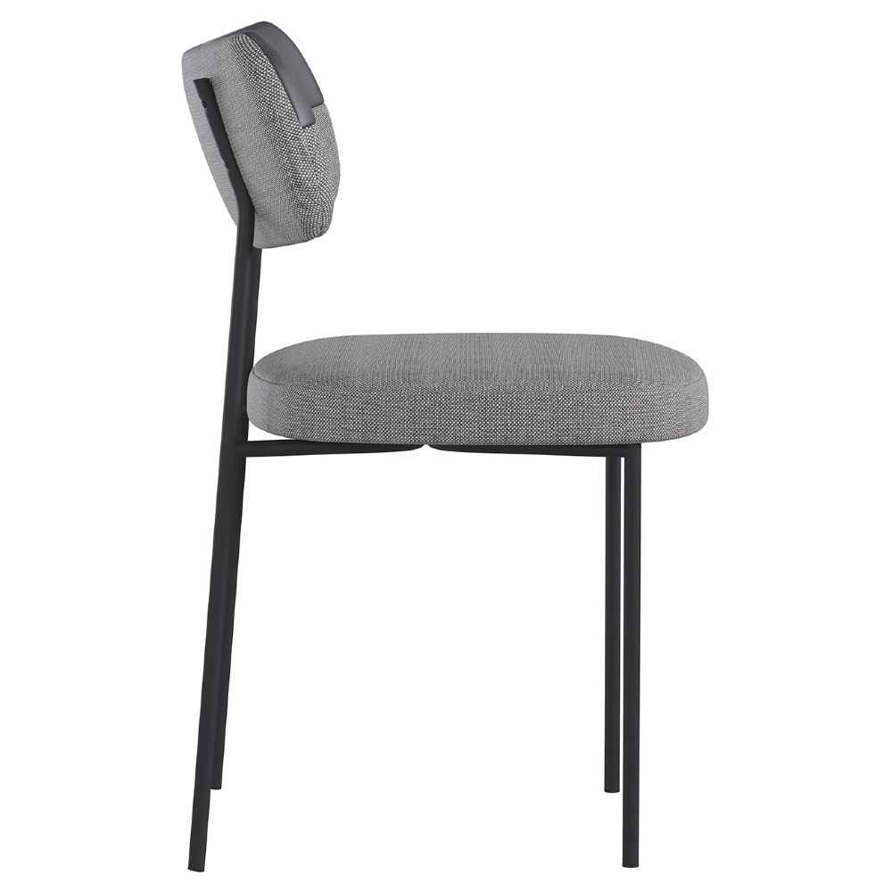 Kit 4 Cadeiras Estofadas Milli Corano/Linho A14 Preto/Cinza - Mpozenato