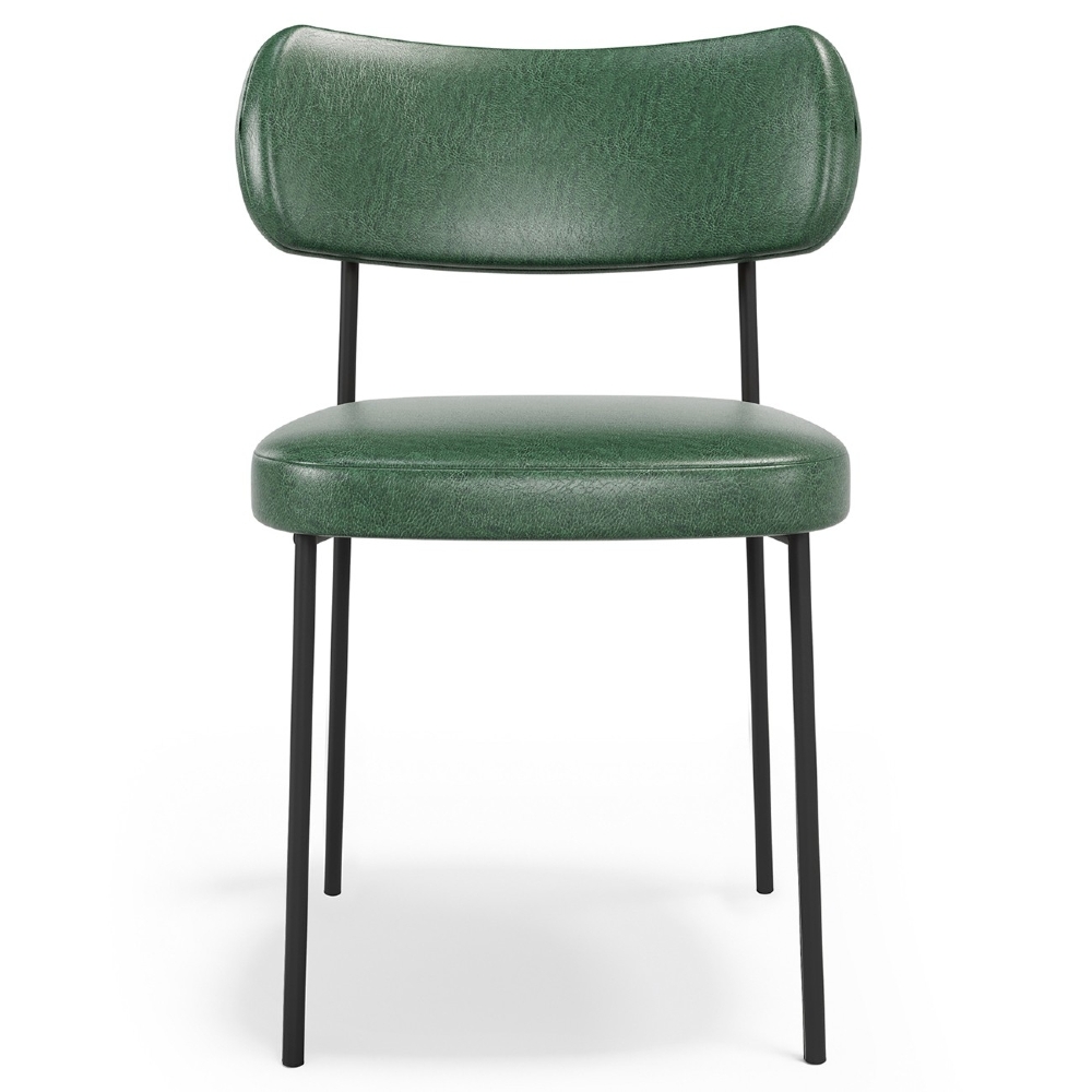 Cadeira de Jantar Estofada Milli A14 Sintético Verde Musgo - Mpozenato