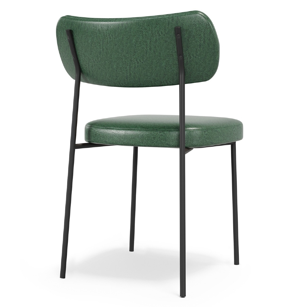 Cadeira de Jantar Estofada Kit 2 Milli A14 Sintético Verde Musgo - Mpozenato