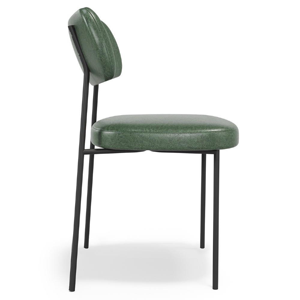 Cadeira de Jantar Estofada Kit 4 Milli A14 Sintético Verde Musgo - Mpozenato