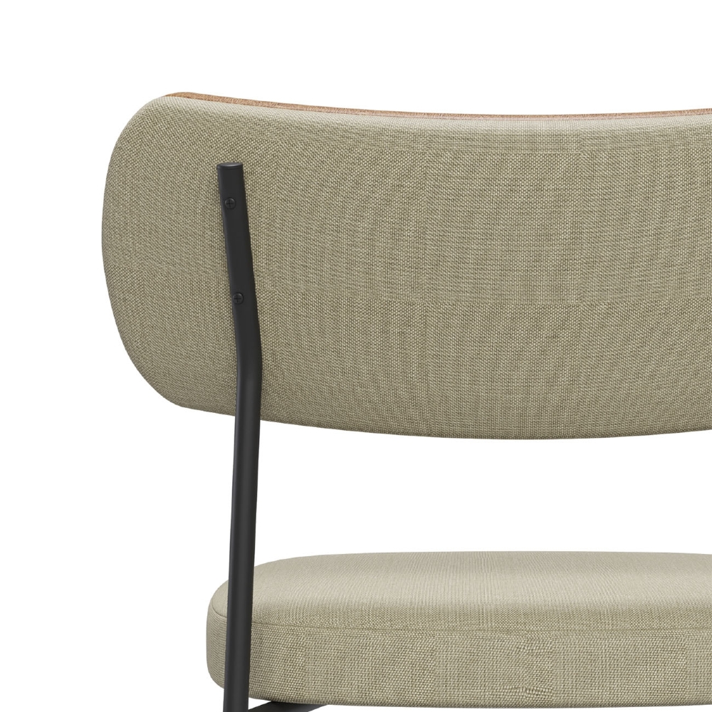 Cadeira de Jantar Estofada Kit 2 Milli A14 Linho Caramelo/Areia - Mpozenato