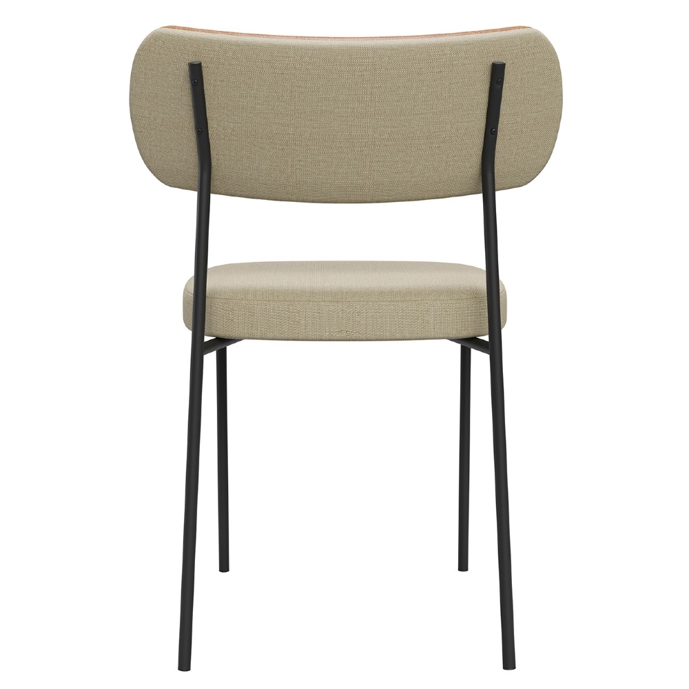 Cadeira de Jantar Estofada Kit 8 Milli A14 Linho Caramelo/Areia - Mpozenato