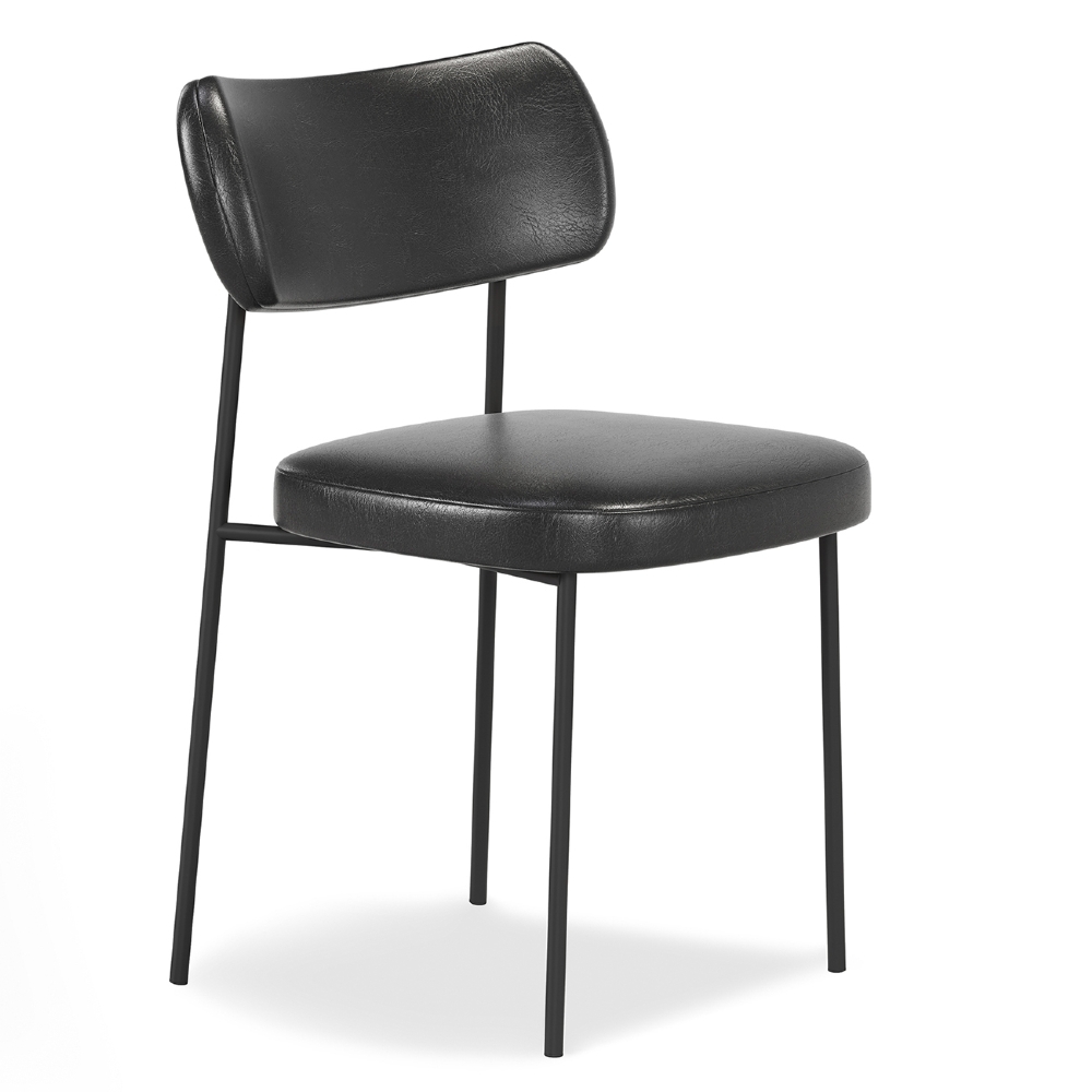 Cadeira de Jantar Estofada Milli A14 Sintético Preto - Mpozenato