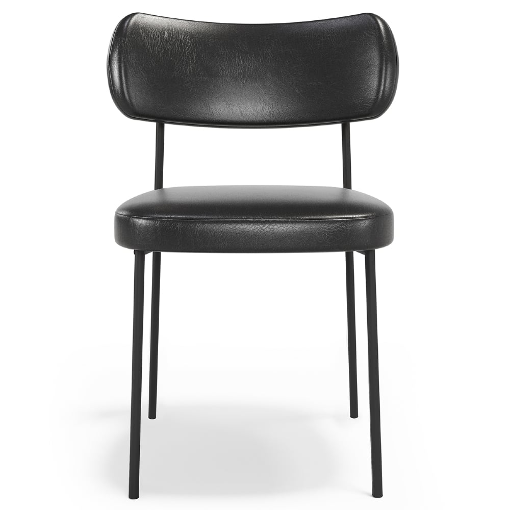 Cadeira de Jantar Estofada Kit 2 Milli A14 Sintético Preto - Mpozenato