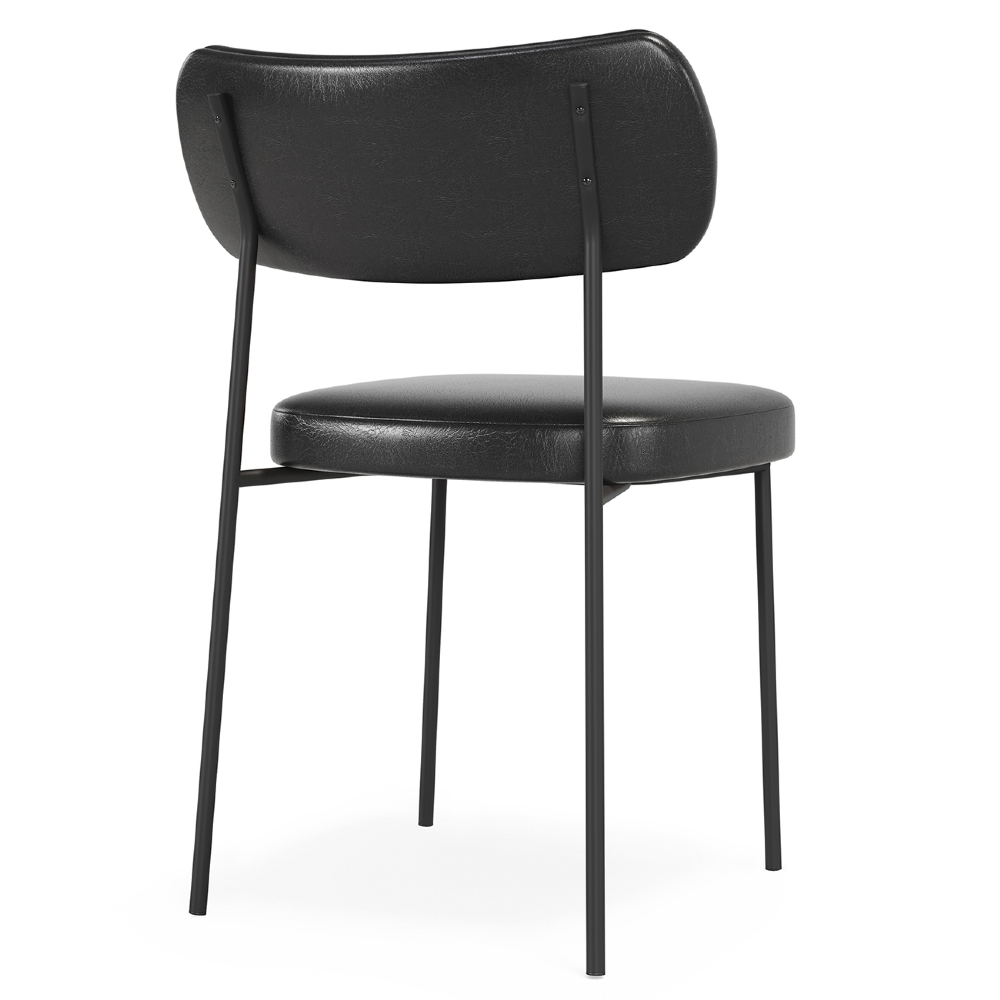 Cadeira de Jantar Estofada Kit 4 Milli A14 Sintético Preto - Mpozenato