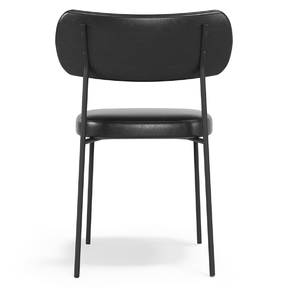 Cadeira de Jantar Estofada Kit 10 Milli A14 Sintético Preto - Mpozenato