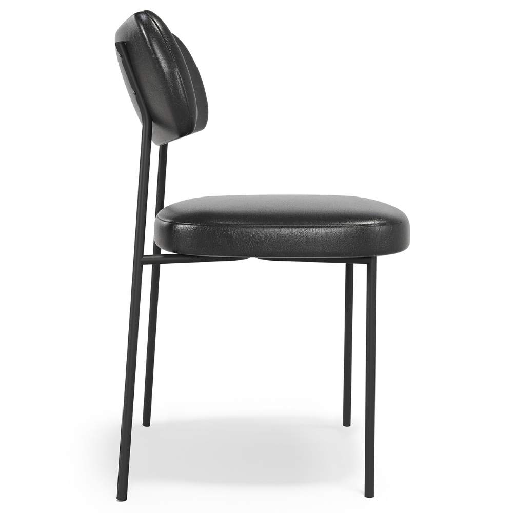 Cadeira de Jantar Estofada Kit 10 Milli A14 Sintético Preto - Mpozenato