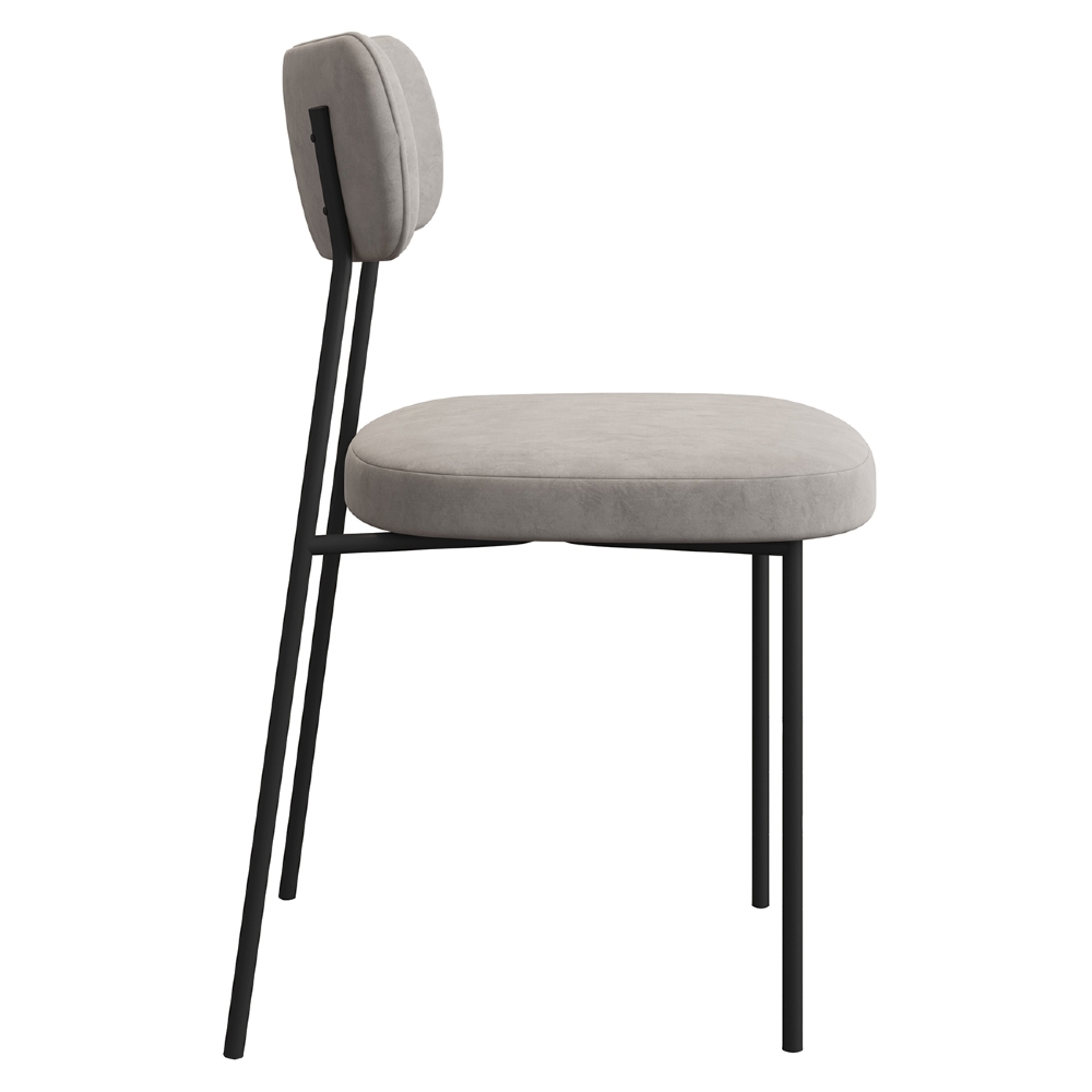 Cadeira de Jantar Estofada Kit 2 Milli A14 Veludo Capuccino - Mpozenato