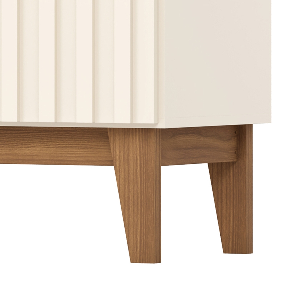 Buffet Aparador 150cm 4 Portas Pés Retrô Krono Off/Nature H02 - Mpozenato