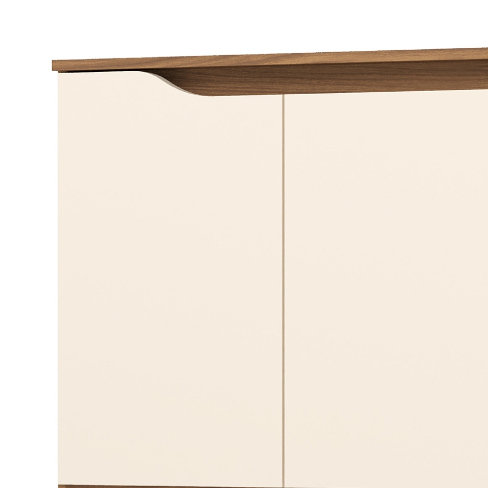 Buffet Aparador 150cm 4 Portas Pés Retrô Delar Nature/Off H02 - Mpozenato