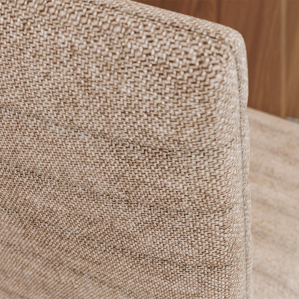 Cadeira Jantar Estofada Pé Madeira Kit 4 Liora Linho Creme H02 - Mpozenato