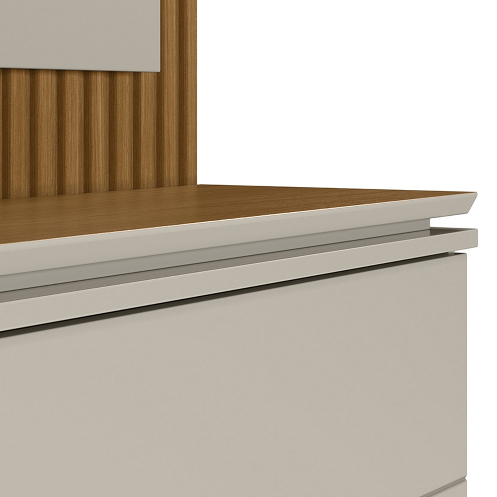 Estante Painel Para TV 75 Pol 215cm Guape Nature/Off L06 - Mpozenato