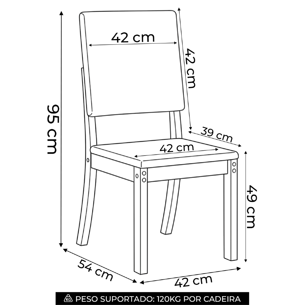 Cadeira Jantar Estofada Pé Madeira Kit 2 Maelis Veludo Creme/Caramelo H02 - Mpozenato