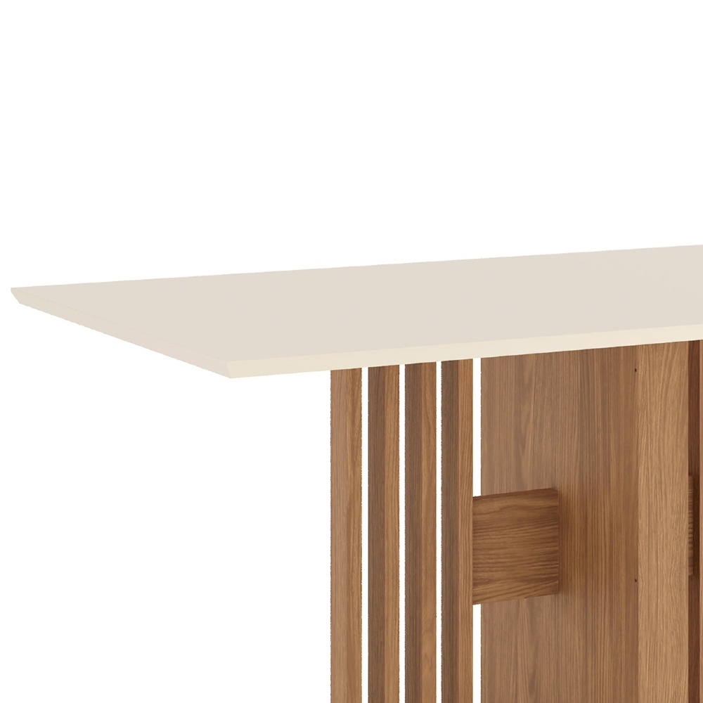 Mesa de Jantar 6 Lugares 160cm Zinia Nature/Off H02 - Mpozenato