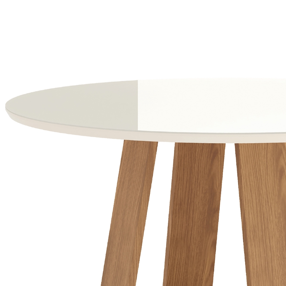 Mesa de Jantar 6 Lugares 140cm Com Vidro Lince Nature/Off H02 - Mpozenato