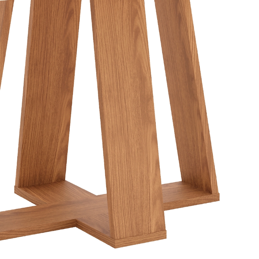 Mesa de Jantar 6 Lugares 160cm Vidro Canto Reto Lince Nature/Off H02 - Mpozenato