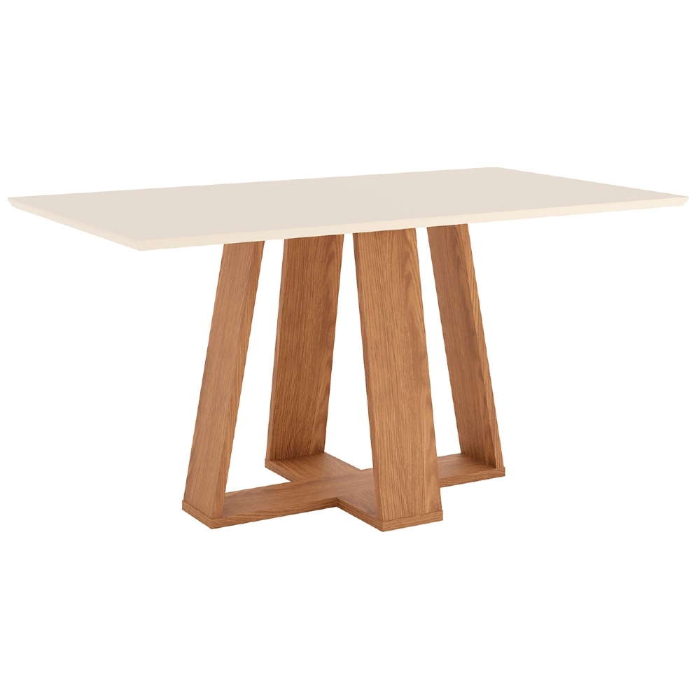 Mesa de Jantar 6 Lugares 160cm Lince Nature/Off H02 - Mpozenato