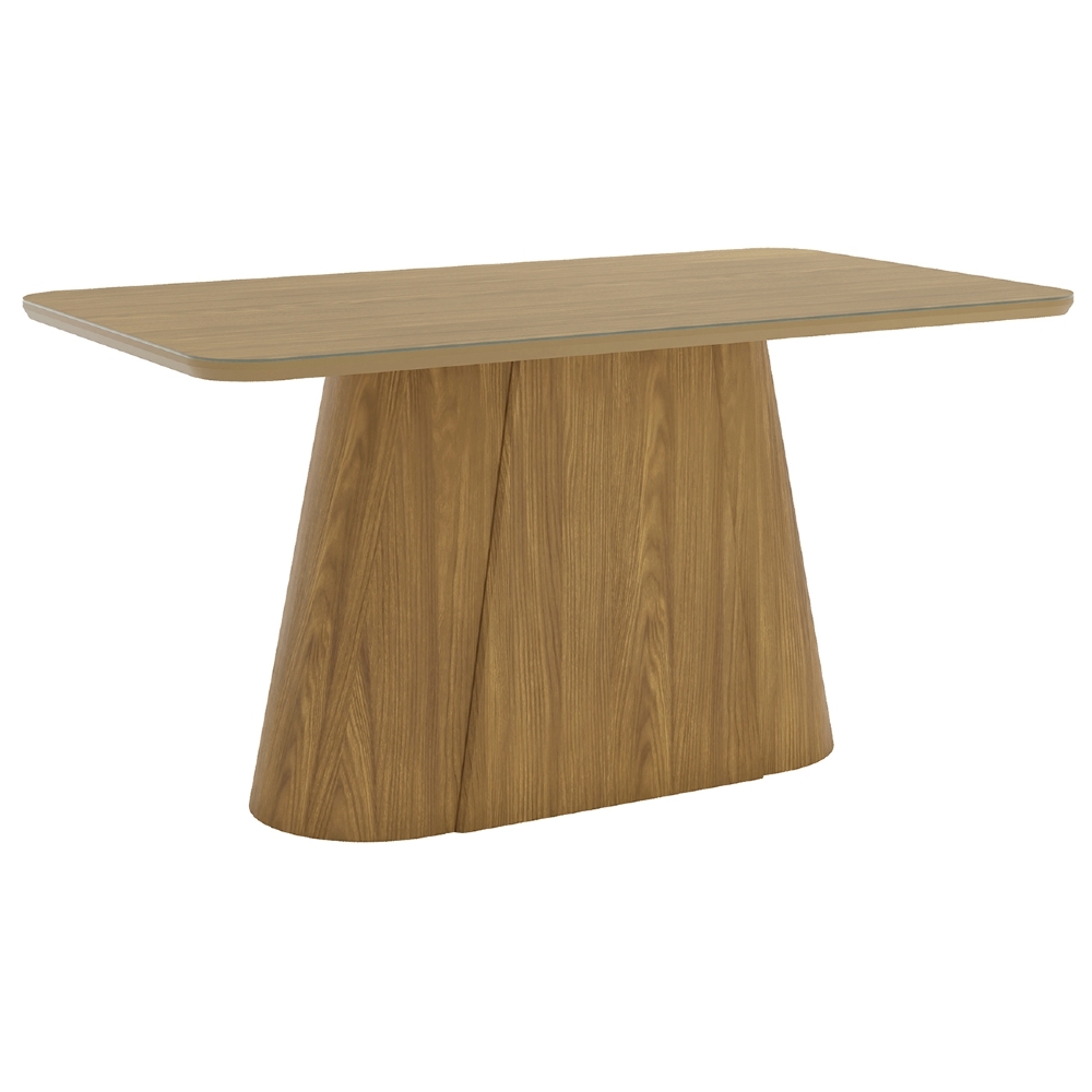 Mesa de Jantar 6 Lugares 160cm Com Vidro Valt Nature H02 - Mpozenato