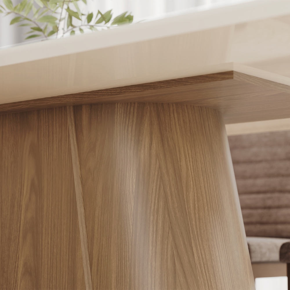 Mesa de Jantar 6 Lugares 160cm Valt Nature/Off H02 - Mpozenato