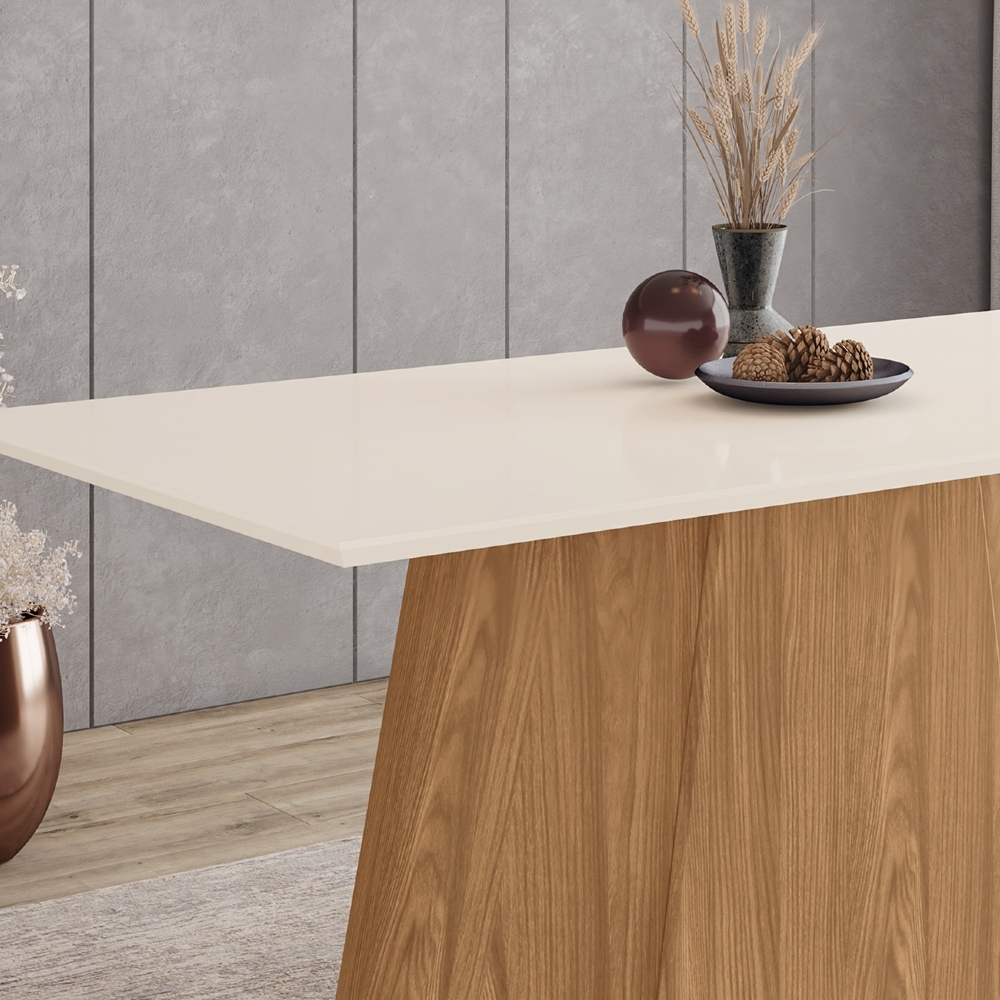 Mesa de Jantar 6 Lugares 160cm Valt Nature/Off H02 - Mpozenato