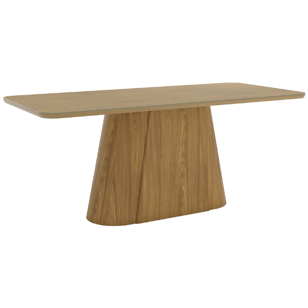 Mesa de Jantar 8 Lugares 200cm Com Vidro Valt Nature H02 - Mpozenato