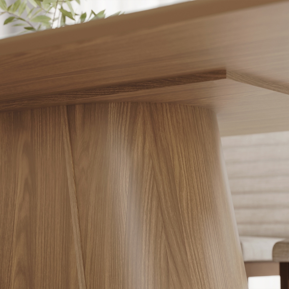 Mesa de Jantar 8 Lugares 200cm Com Vidro Valt Nature H02 - Mpozenato