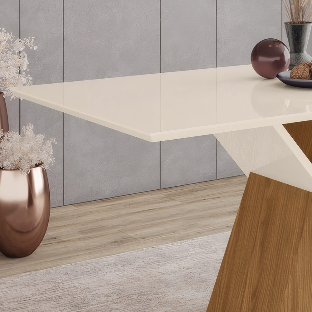 Mesa de Jantar 6 Lugares 160cm Valena Nature/Off H02 - Mpozenato