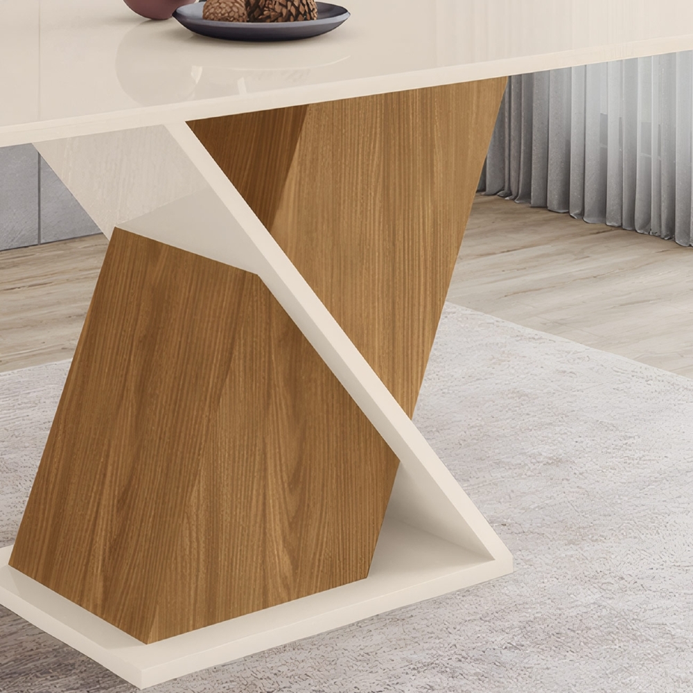 Mesa de Jantar 6 Lugares 160cm Valena Nature/Off H02 - Mpozenato