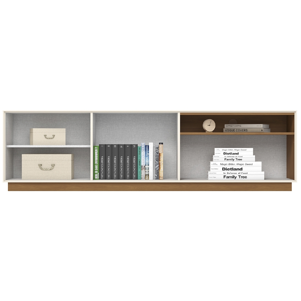 Rack TV 86 Pol 200cm 3 Portas Elvar Off/Cinamomo H02 - Mpozenato