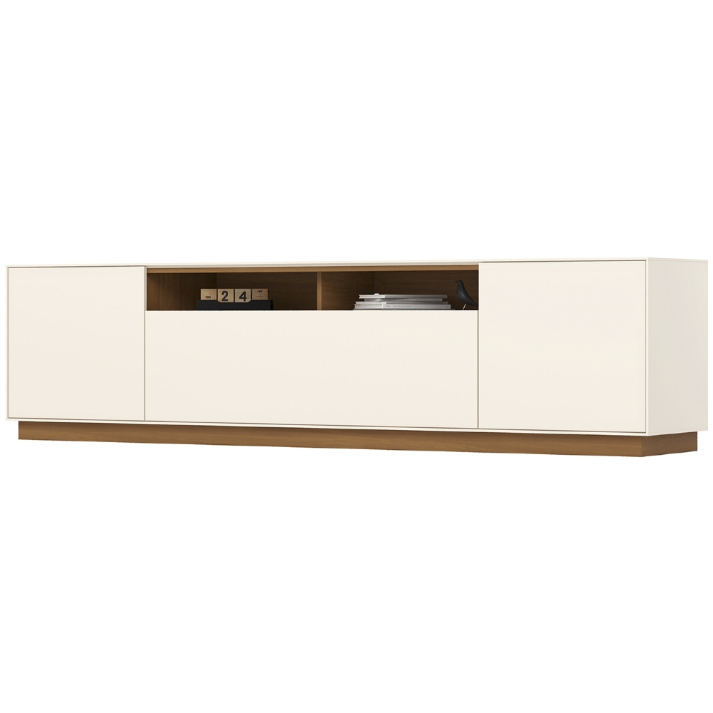 Rack TV 89 Pol 220cm 3 Portas Celen Off/Cinamomo H02 - Mpozenato