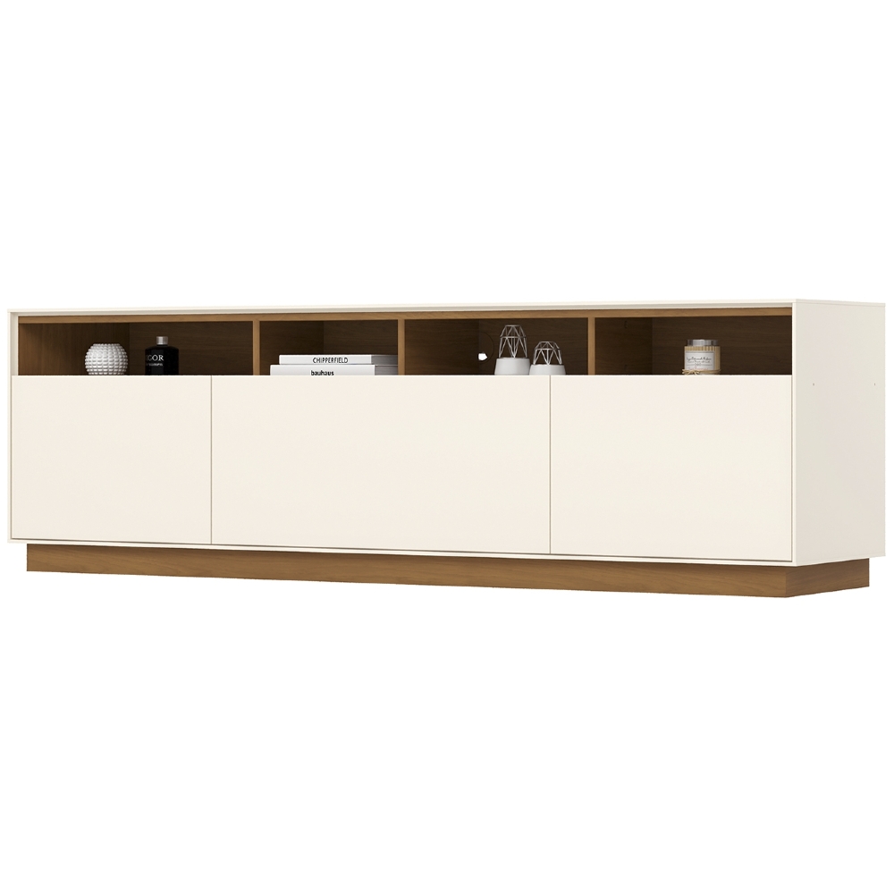 Rack TV 80 Pol 180cm 3 Portas Lenox Off/Cinamomo H02 - Mpozenato