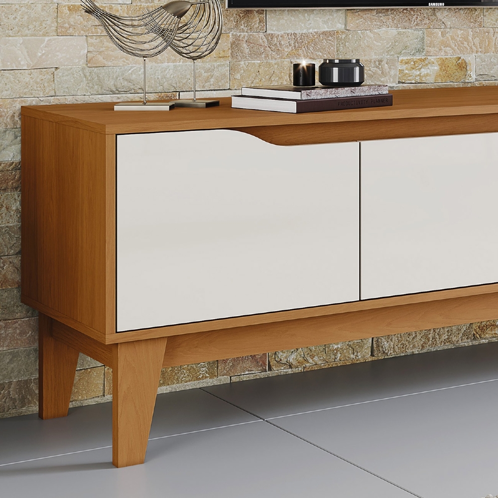 Rack TV 70 Pol 160cm 3 Portas Havor Cinamomo/Off H02 - Mpozenato