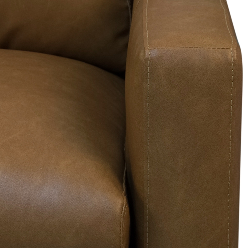 Sofá 2 Lugares Para Sala Living 183cm Merli L08 Couro Camel  - Mpozenato
