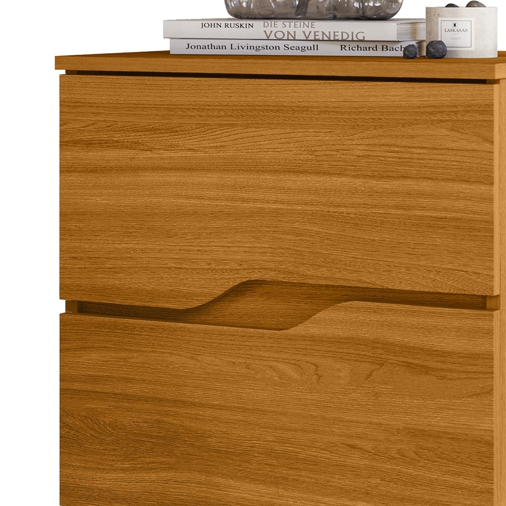 Mesa Cabeceira Para Quarto 51cm 2 Gavetas Athenas Cinamomo Z17 - Mpozenato