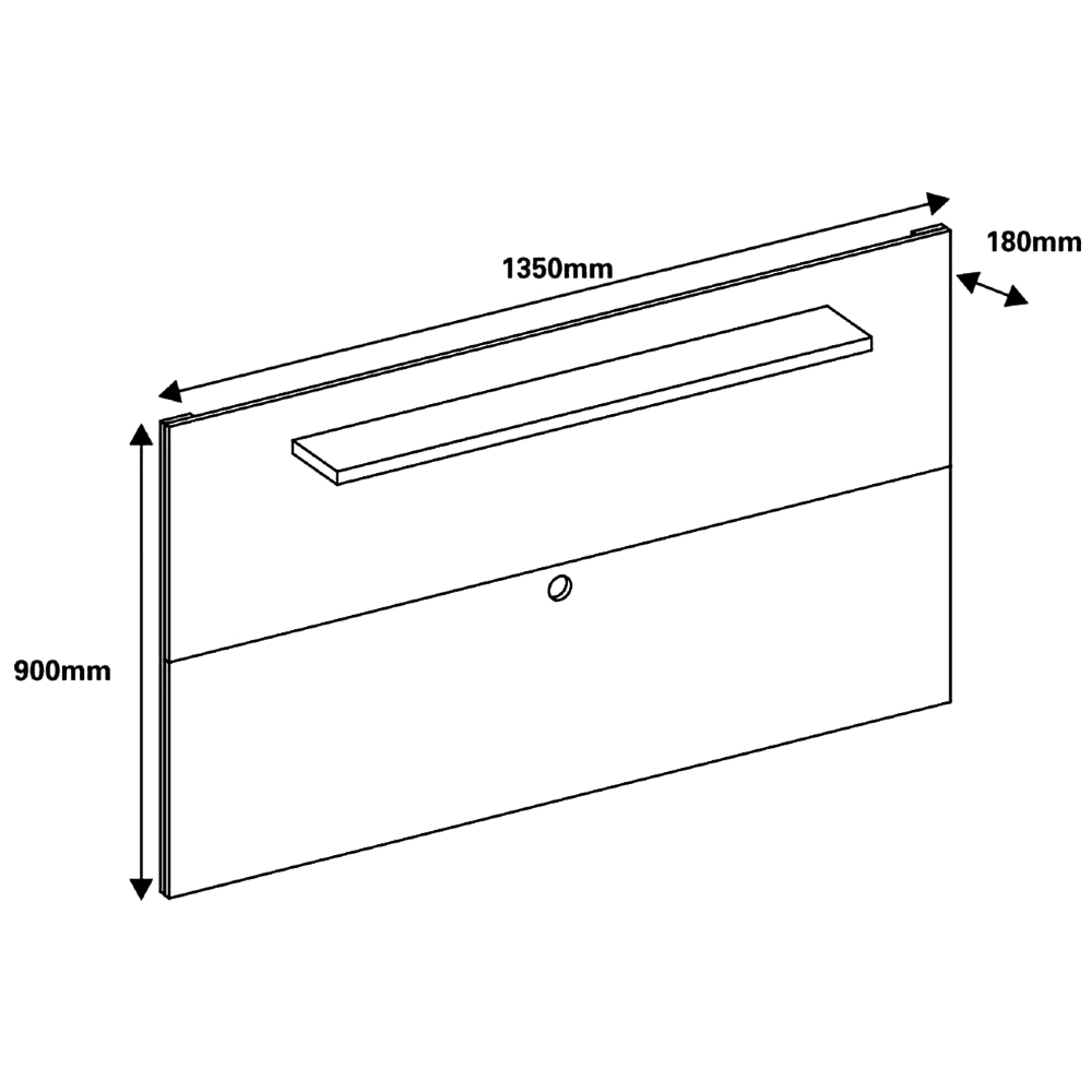Painel Para TV  Até 60 Pol. com Prateleira 1.35 Safira C14 Off White - Mpozenato