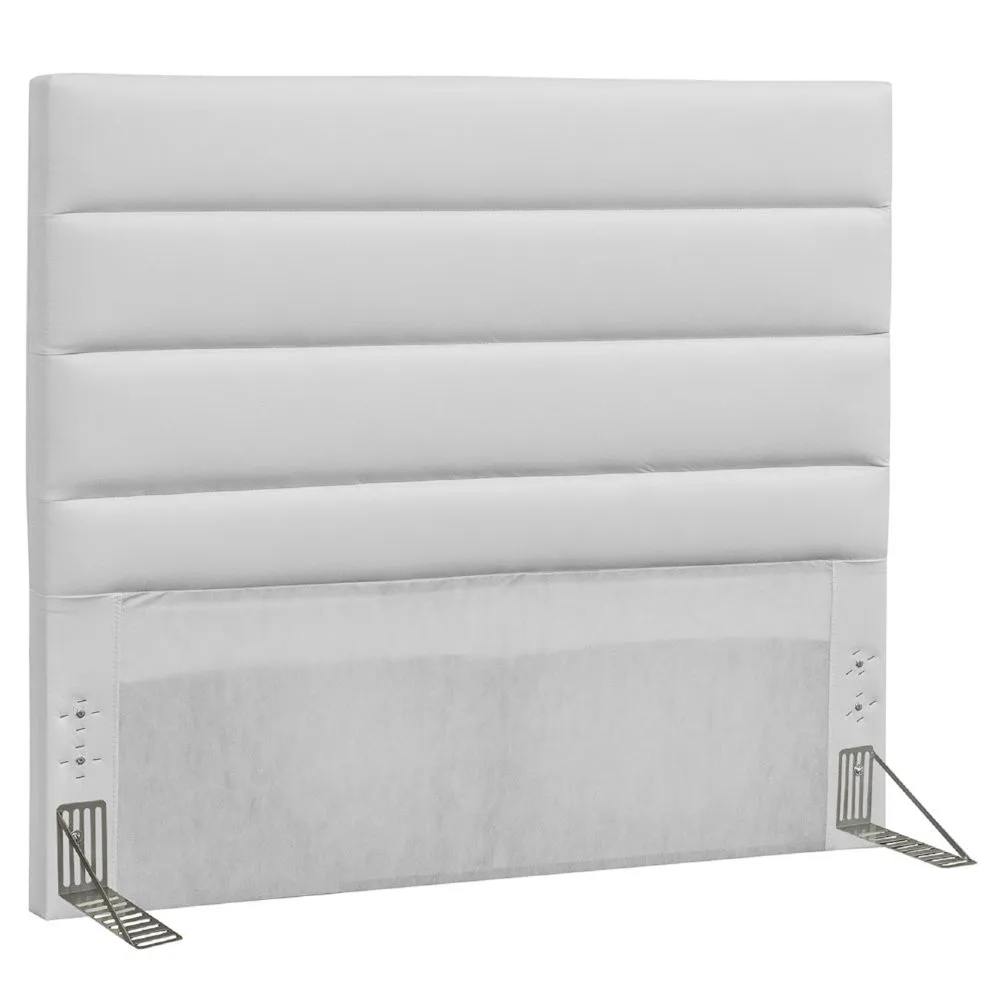 Cabeceira Cama Box Casal Queen 160cm Greta Corano Branco e 2 Mesas de Cabeceira Flex Branco - Mpozenato